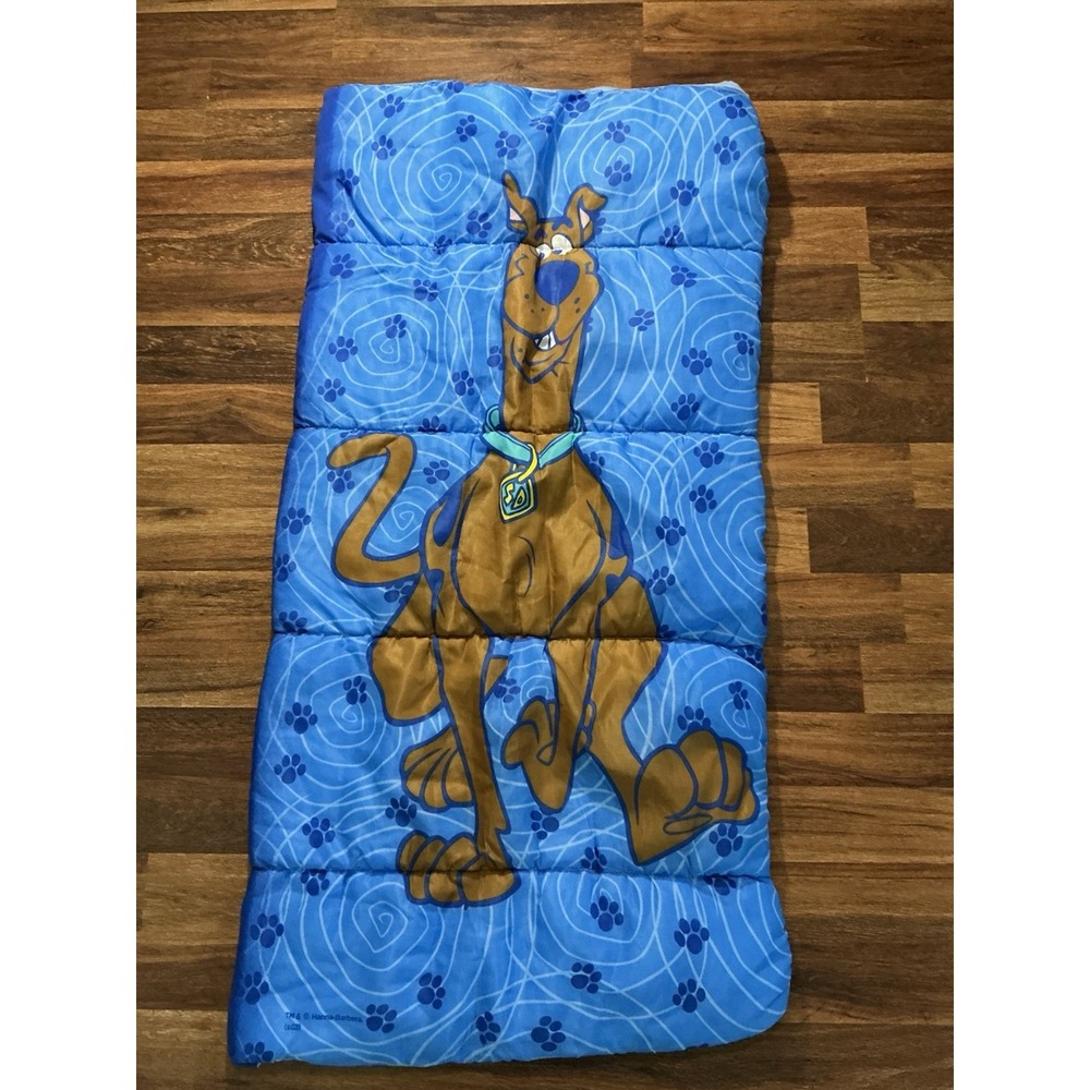 1999 Hanna-Barbera SCOOBY DOO Blue Sleeping Bag 54in X 28in EUC